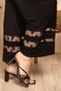 Picture of PLUS SIZE FLOWY STRETCH TROUSER BLACK WITH SPOTTED INSERT